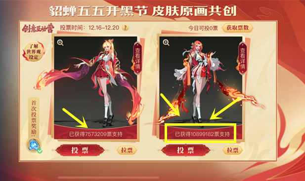 王者荣耀:貂蝉五五开黑节皮肤,投票开启,你觉得哪款方案更好?