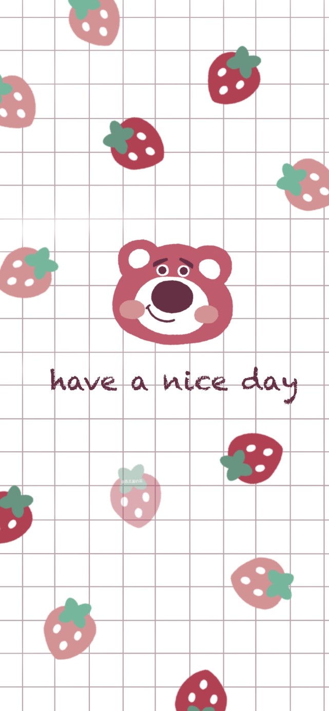 超可爱的草莓熊手机壁纸