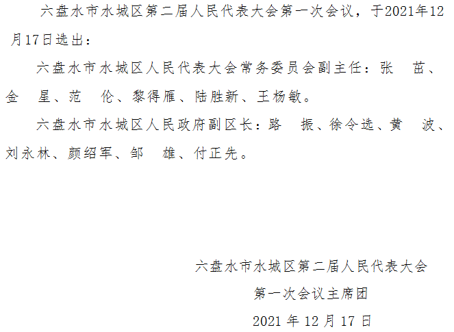 权威发布丨六盘水市三地新一届人大政府领导班子等产生