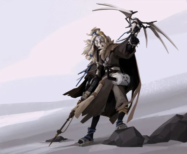 画师擅长用大块面构造角色,手绘插图的风格有种欧洲中世纪暗黑童话