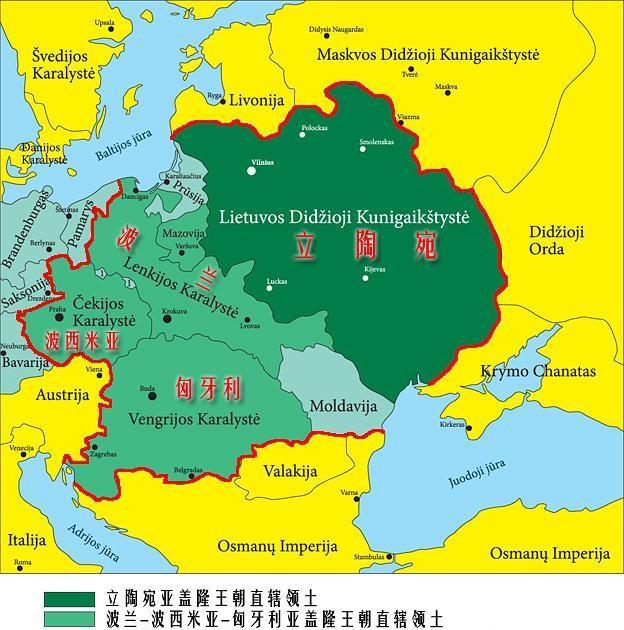 共同的选王制和执行一致的对外政策,原来属于立陶宛的乌克兰地区直接