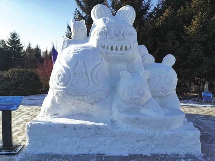 21件雪雕亮相冰雪缘雕塑情第七届中国长春大学生雪雕赛闭幕