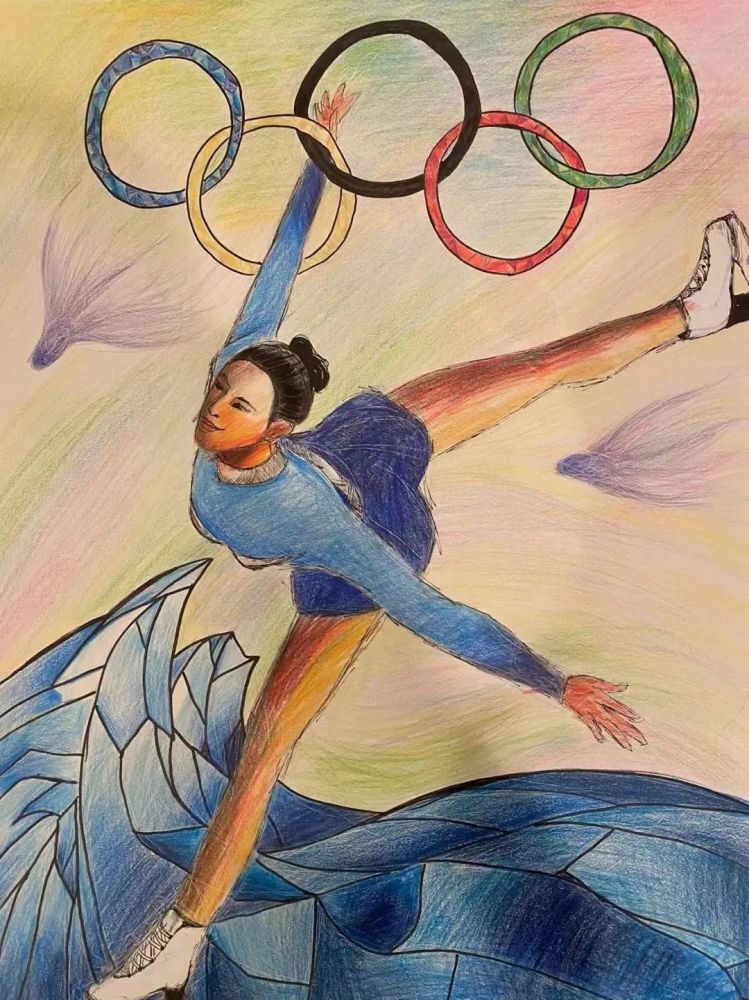 作品展示如下:为奥运喝彩——国际少年绘画大展"我心中的冬奥"征稿