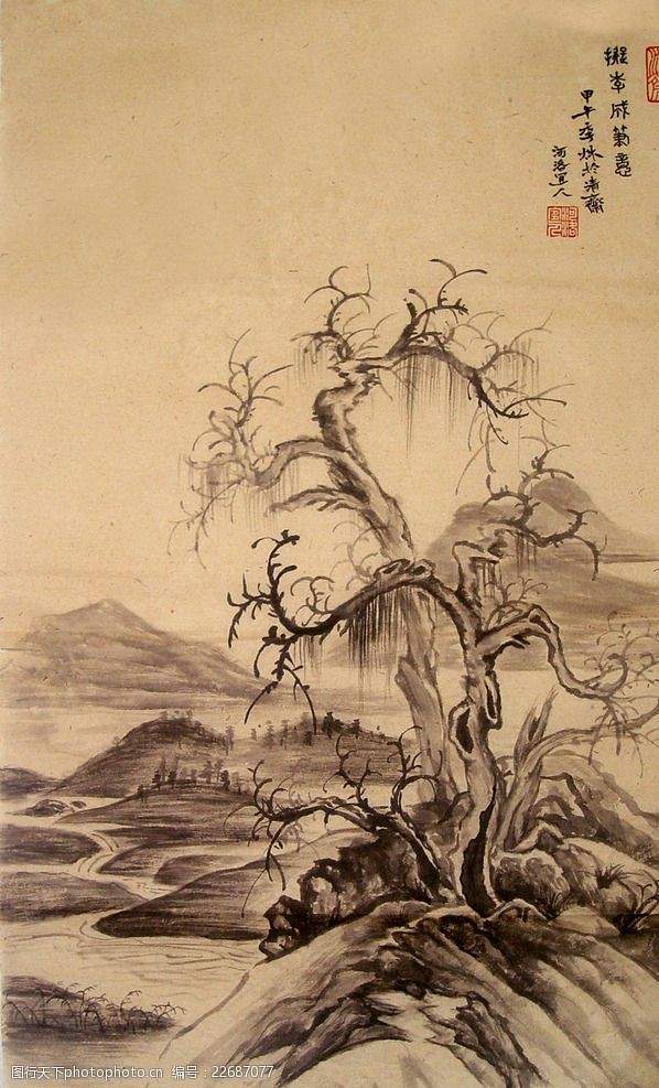 惜墨如金画石如卷云李成山水画