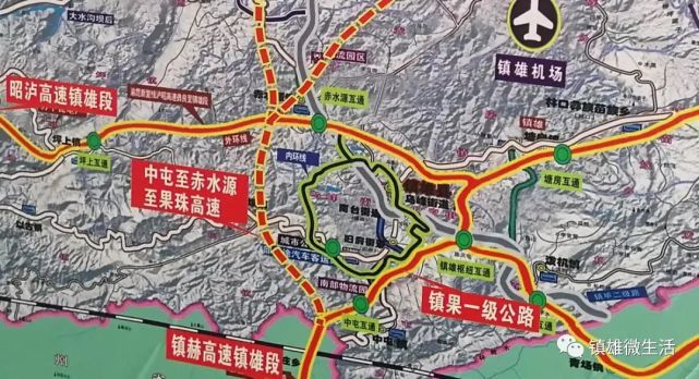 中赤高速公路途经乡镇:场坝,赤水源中赤高速公路为镇赫,昭泸两条高速