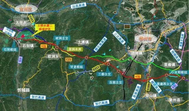 是汕昆高速宜柳段的加密线,目前梧州至柳州段(柳梧高速)已经在2017年