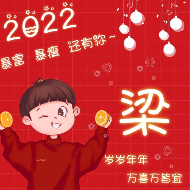 自制2022新年男女姓氏头像