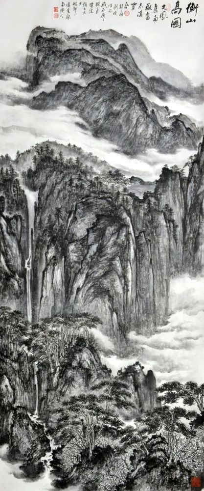 山烟涵树色妙手绘山河品读赵文火山水画