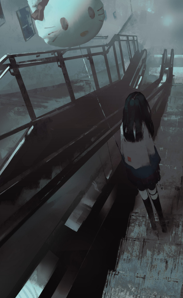 (壁纸)暗黑微丧系动漫女壁纸