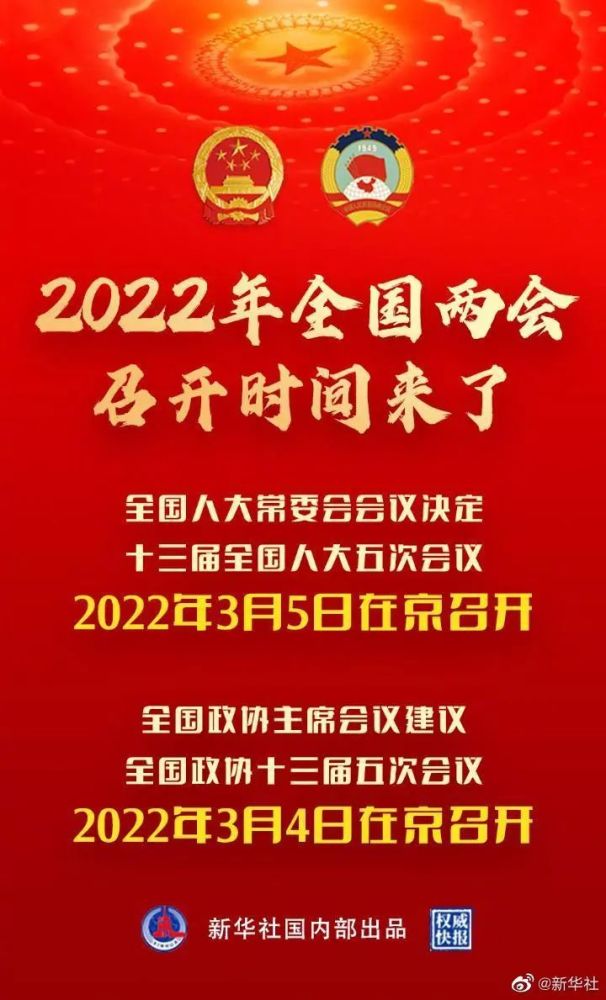 2022年全国两会召开时间来了