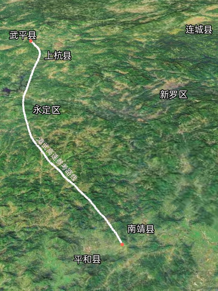 漳武高速公路在建中的靖永段线路也是福建省六纵十横之一