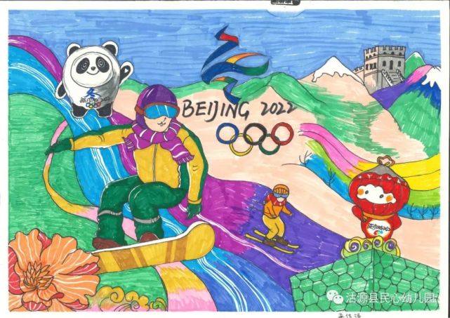 沽源县民心幼儿园迎冬奥幼儿绘画作品展!画的太棒了!