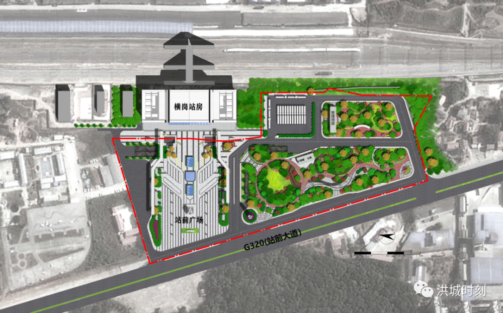 南昌县自然资源局公示了南昌南(横岗)站前广场工程规划方案设计,该