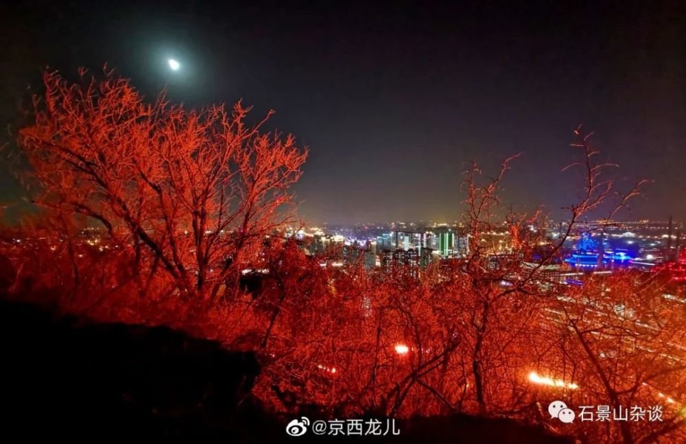 北京冬奥组委会驻地北侧的红光山实施灯光照明,夜景现美轮美奂.