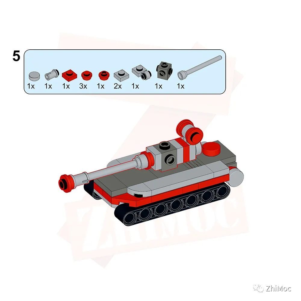乐高moc迷你苏联坦克拼搭教程