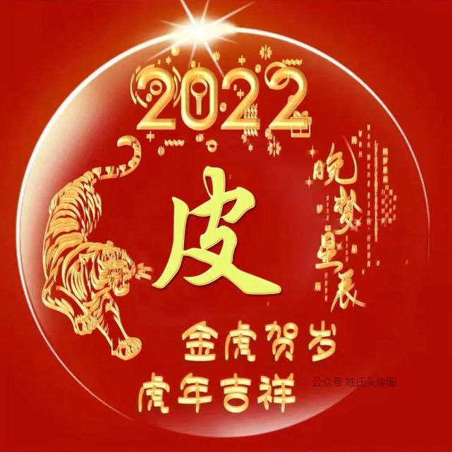 2022元旦喜庆姓氏头像 制作你的专属头像