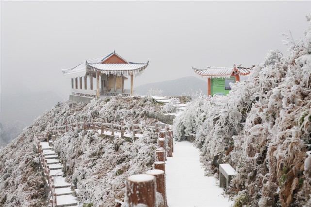 原来广西的雪景也能如水墨画般梦幻美丽