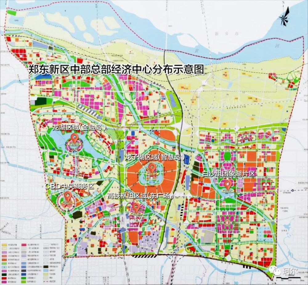 参考白沙象湖核心作为郑州新城镇规划体系中谋划的"中心城区"第三中心