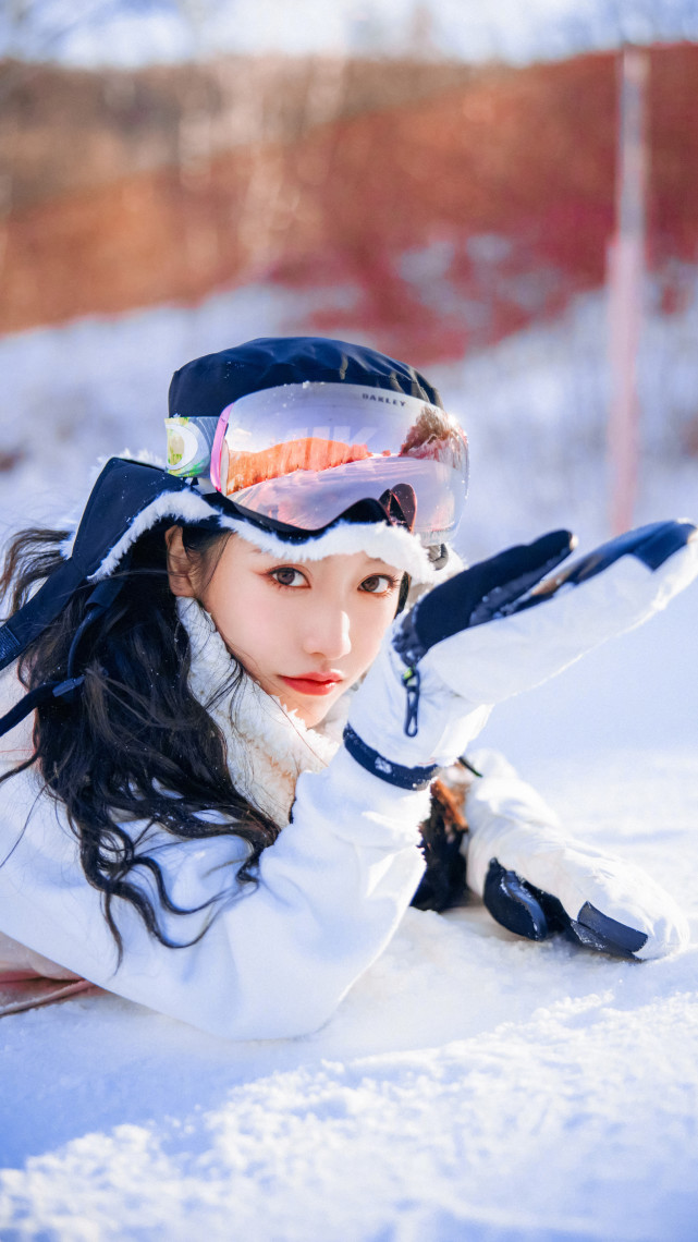 姜贞羽～美女来滑雪
