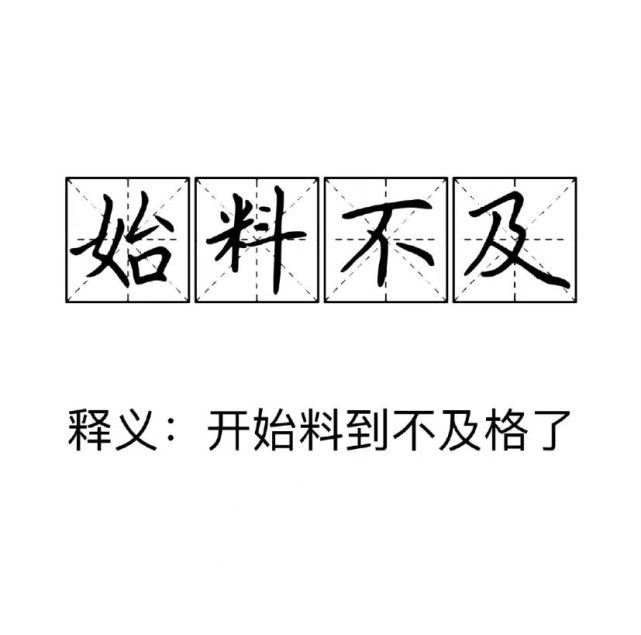 释义:开始料到不及格始料不及