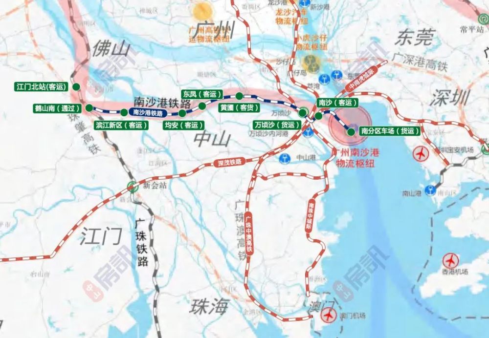 深茂铁路深江段深茂铁路深江段途经深圳,东莞,广州,中山,江门5个市,将