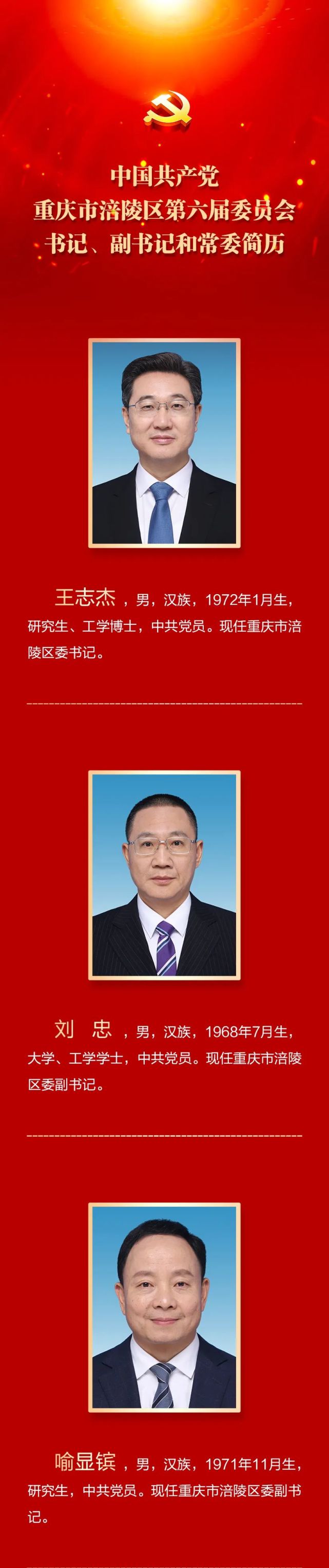 新一届涪陵区委常委班子亮相!