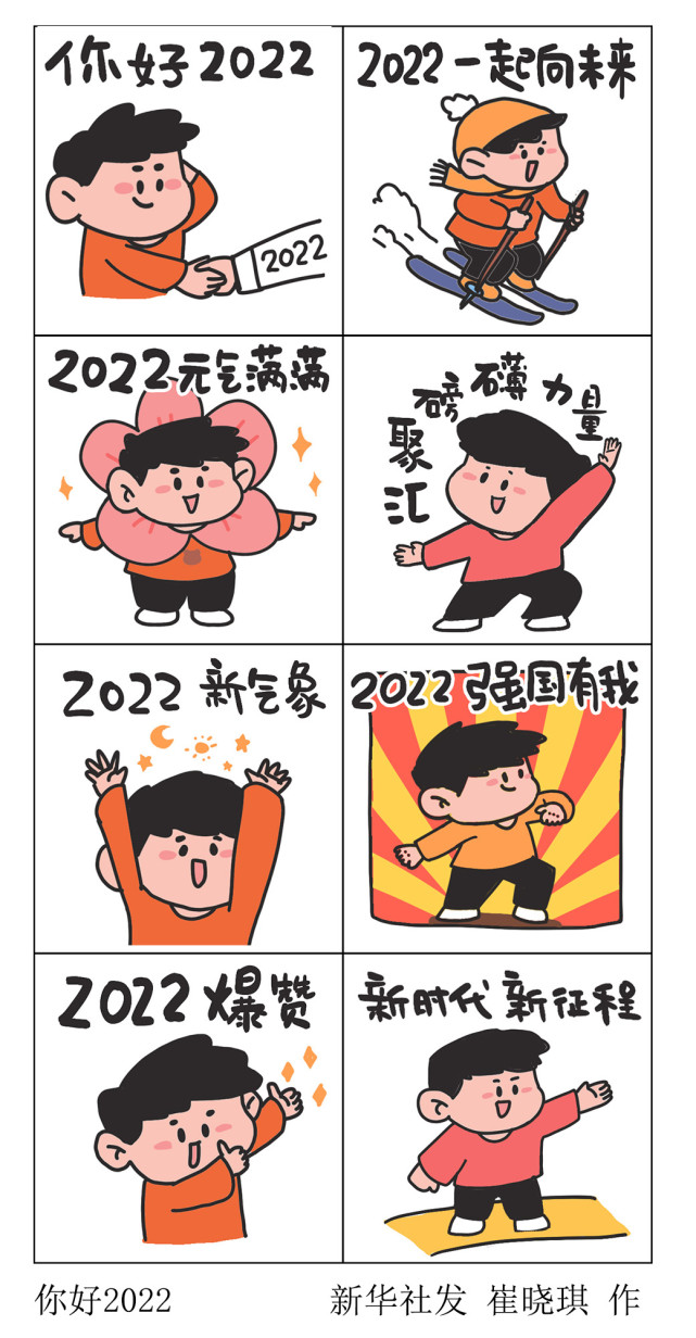 (图表·表情包)【元旦】你好2022(竖版)