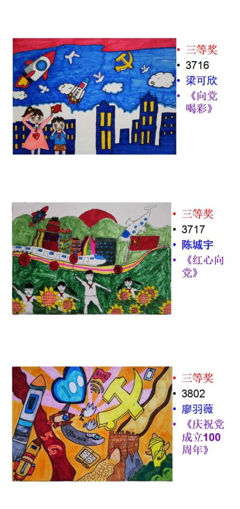 2021年啸仙中学红心向党学生绘画现场大赛获奖作品选