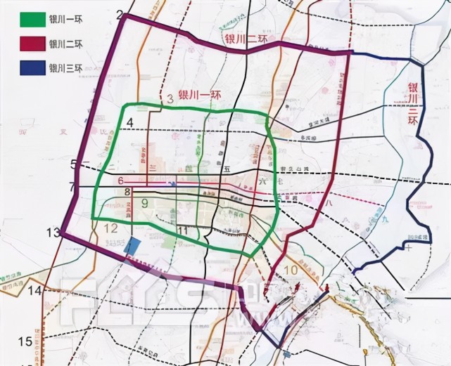 银川轨道交通规划的城市轨道包括分市区线和市域线两个层次,共由6条