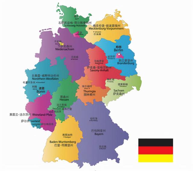 德国行政区划分为联邦,州,市镇三级,有些特殊的市级别比较高,和州是一