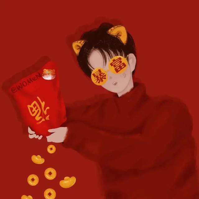 2022新年喜庆红色系头像(5,新年快乐呀