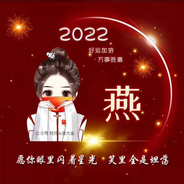 2022虎年元旦喜庆姓氏头像,制作你的专属头像