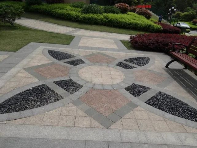 室外花岗岩拼花拼图设计实例参考