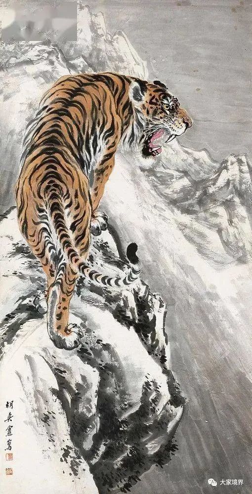 名家画虎各显笔意虎虎生威