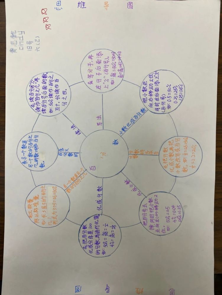 学生风采百分数单元知识结构图整理分享