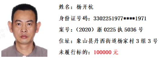 注意了象山一大批老赖被曝光有你认识的吗