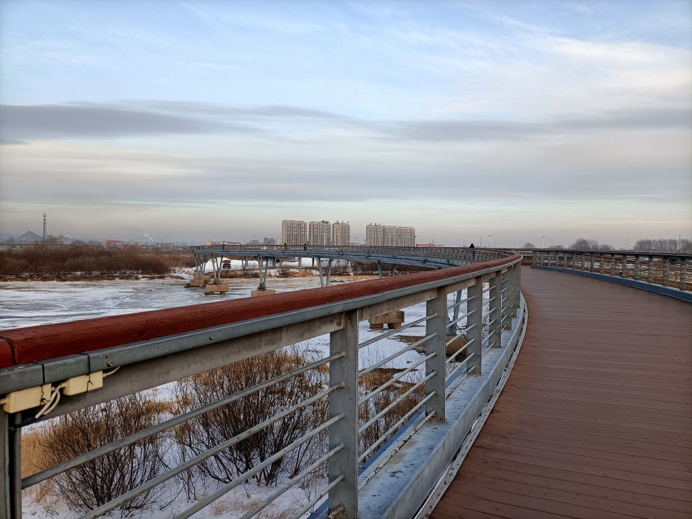 穆棱河公园冬日风景