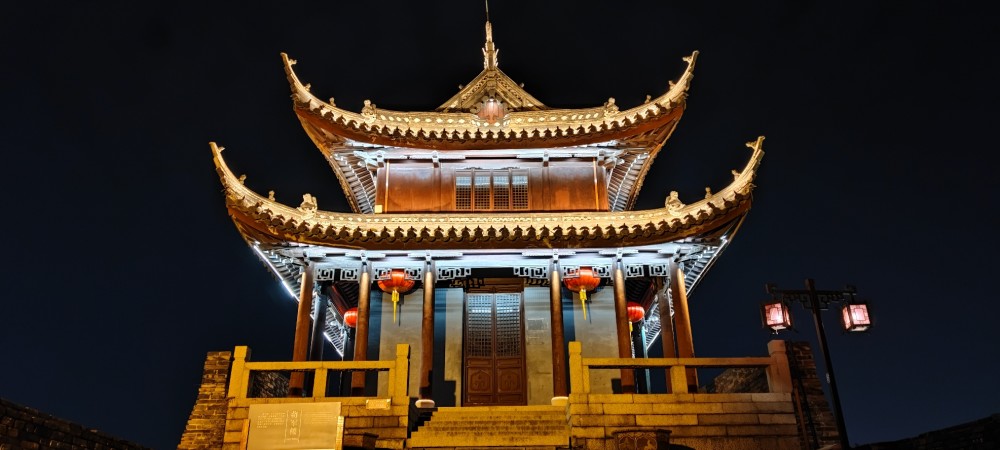 苏州夜景盘门景区如梦似幻表示已经醉了