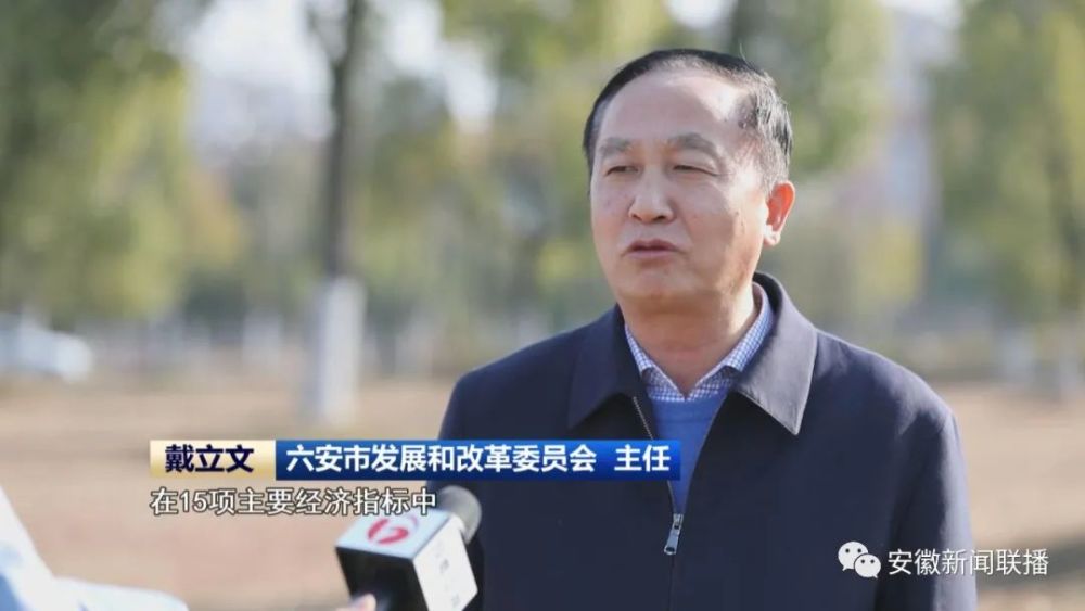 六安市发改委 主任 戴立文在15项主要经济指标中,六安市13项增幅高于