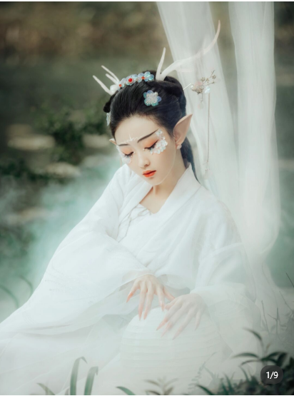珠缨旋转星宿摇花蔓抖擞龙蛇动唯美意境古风美女龙女9连