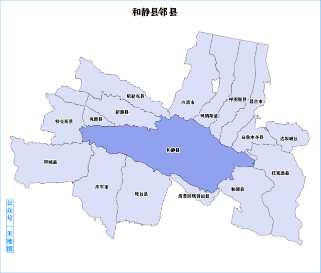 和静县与拜城县,库车市,托克逊县,和硕县,焉耆回族自治县,轮台县