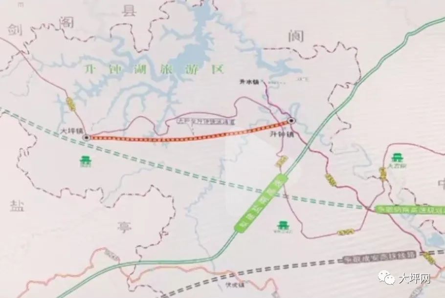 (青川至九龙),s304(通江至大坪)两条省道,x114(南部大坪至射洪仁和)一
