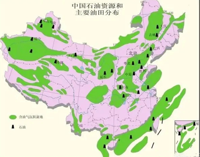 中国的盆地与油气资源分布——可以看出两者的相关性吧石油和天然气