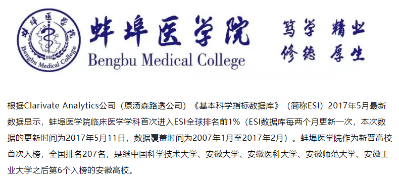 蚌埠医学院培养5名院士你能捡漏吗