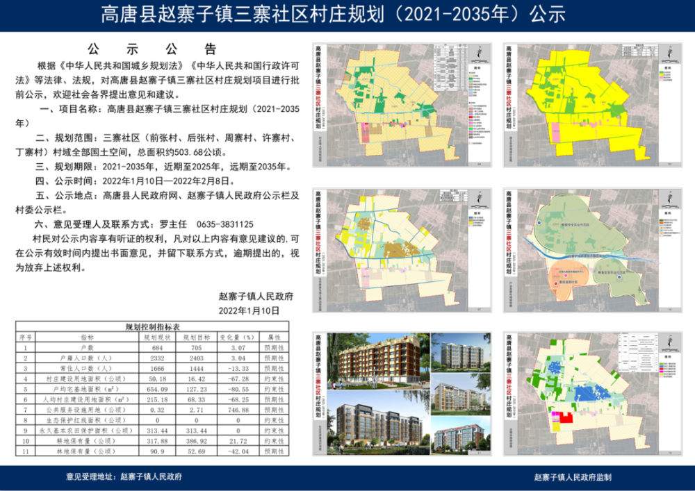 高唐县赵寨子镇赵寨子社区和侯里长屯村村庄规划(2021-2035年)公示