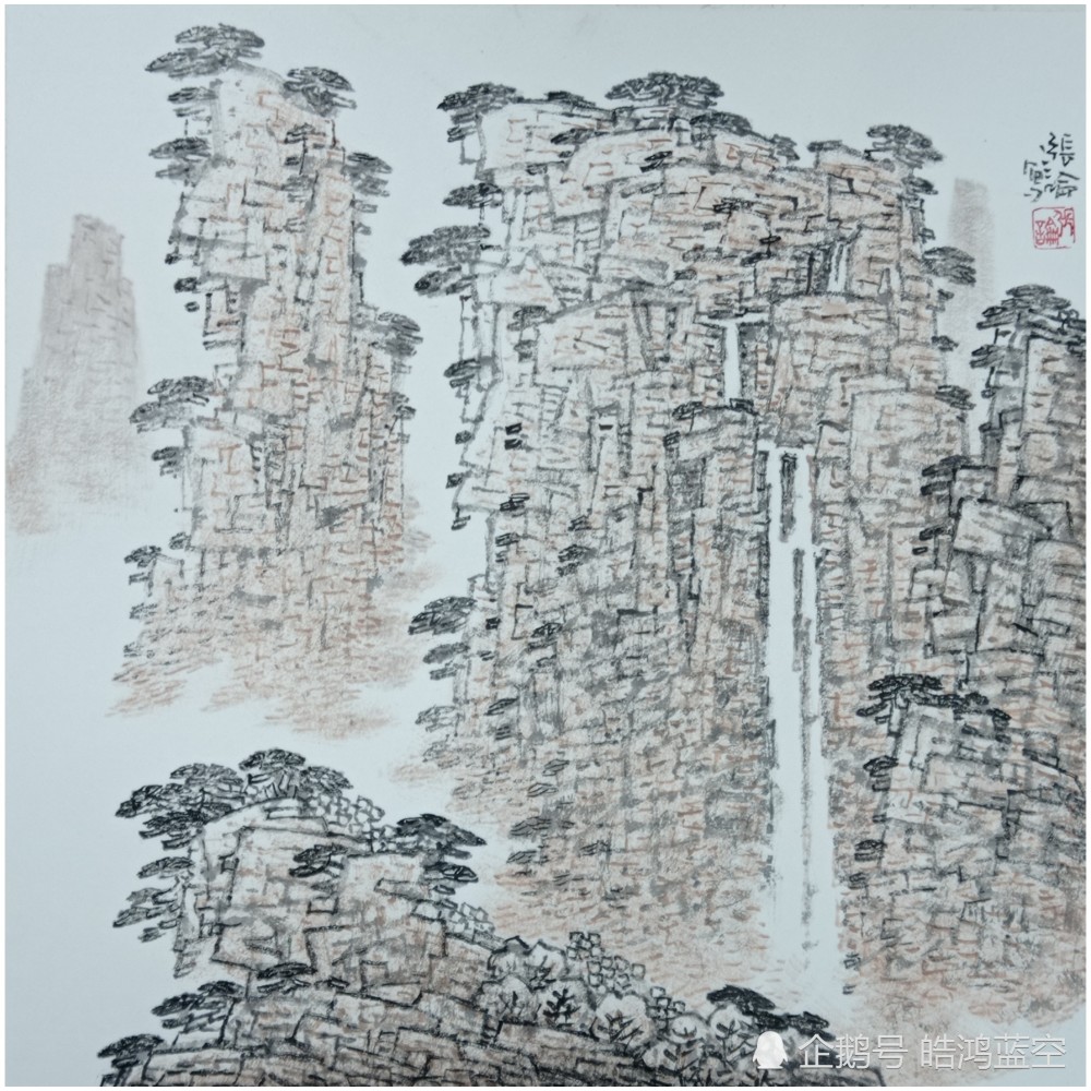 北京画家张论山水画新作献礼2022新年