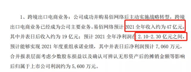 据母公司华凯创意的公告披露,易佰网络预计2021全年收入约为47亿元