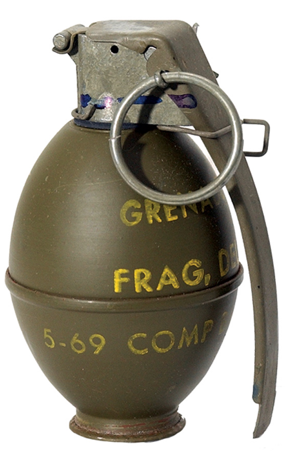 它是一款美国制造的破片式手榴弹由美国军方开发而成