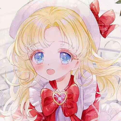 动漫女头漫画系橙黄色动漫女生头像