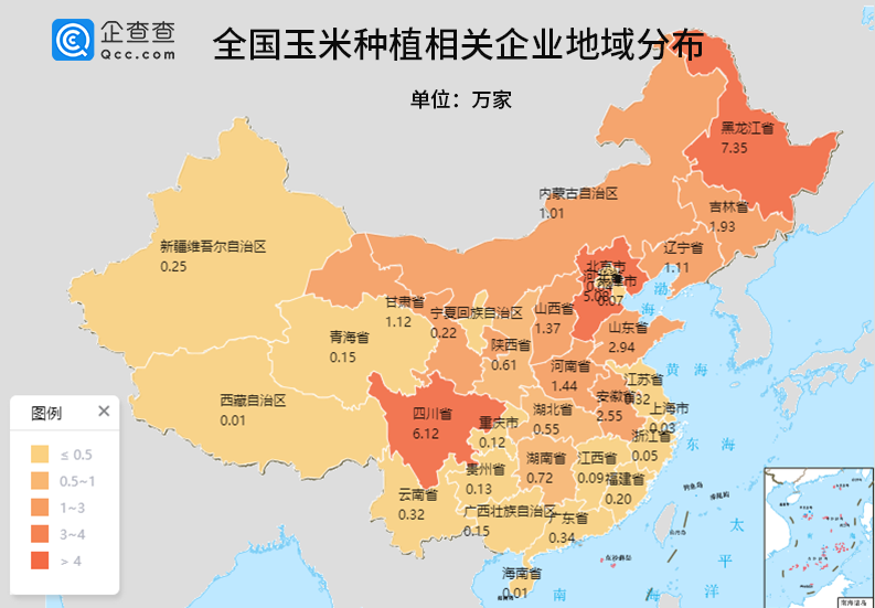 中国粮食种植企业分布图